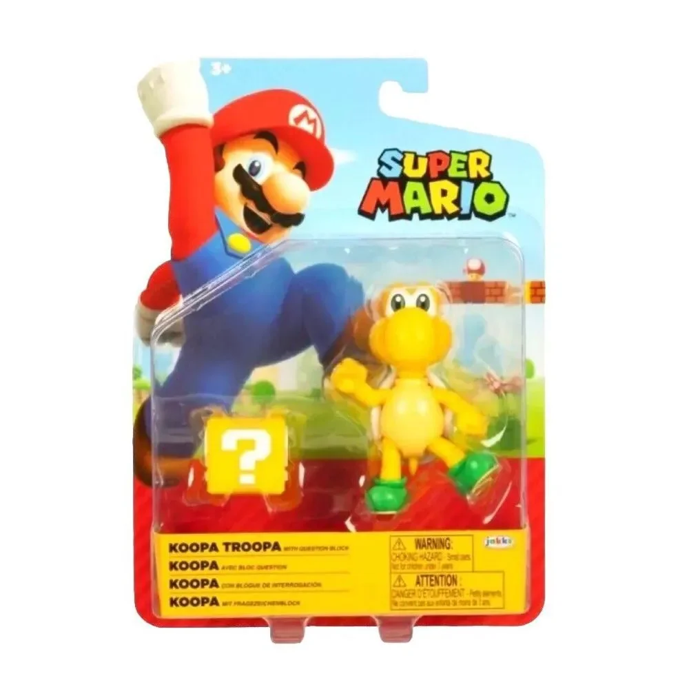 Super Mario Koopa Troopa with Question Block Action Figure Collectible Jakks NIB